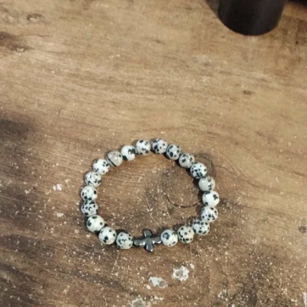 Dalmatian Jasper Beaded Bracelet